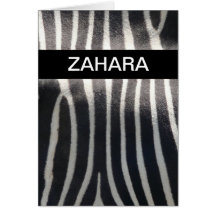 Perfectly Zebra Print Personalised Name Greeting Card