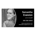 Performers Headshot Curved Black Business Cards