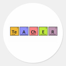 Periodic Table Teacher Appreciation Round Sticker