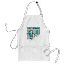 Peritoneal Cancer Fight Like A Girl Punch Apron