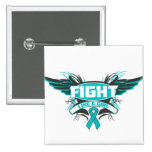 Peritoneal Cancer Fight Like a Girl Wings.png Pinback Button
