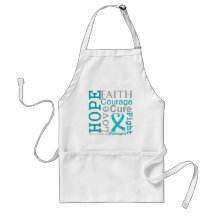 Peritoneal Cancer Hope Faith Motto Apron