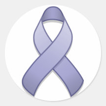 Periwinkle Awareness Ribbon Round Sticker