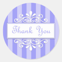Periwinkle Blue Fancy Thank You Stickers