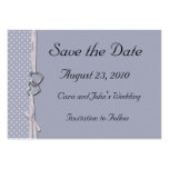 Periwinkle Hearts Save the Date Card business cards