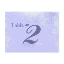 Periwinkle Kanji Love Swirl Wedding Table Number Post Cards