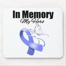 Periwinkle Ribbon In Memory of My Hero Mousepad