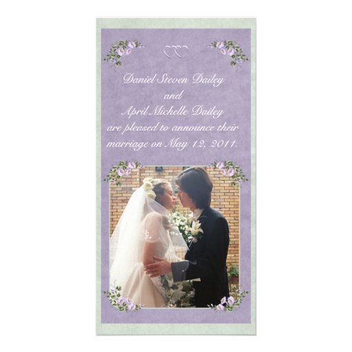 Periwinkle Wedding Announcement Photo Card