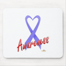 PeriwinkleBlueHeartRibbonAwareness - Customised Mouse Pads