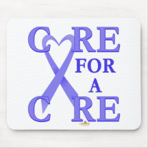 PeriwinkleBlueHeartRibbonCareCureLight Mouse Pad