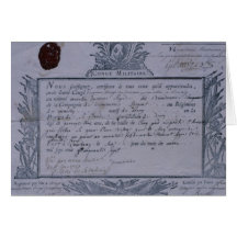 Permit for the Battle of Rossbach, 1757 Greeting Cards