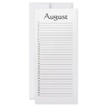 Perpetual Calendar August rack cards