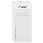 Perpetual Calendar March rack cards