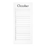 Perpetual Calendar October rack cards