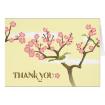 Perrywinkle Cherry Blossom & Birds Thank You Card
