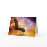 Perseverance-Eagle In Firey Clouds Blank Notecard