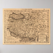 Persia Mercator, Gerard Map 1632 Reproduction Poster