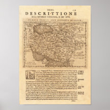 Persia Ptolemaeus Claudius Map Repruduction Poster
