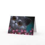 PERSIAN CAT - PINK FLOWERS CUSTOMIZE Card