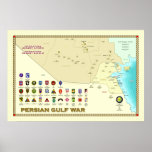 Persian Gulf War map poster posters