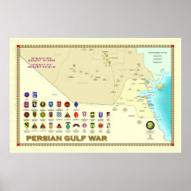 Persian Gulf War map poster