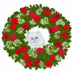 Persian Kitten in Wreath Ornament Photo Cut Out