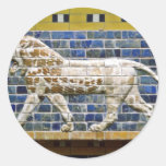 Persian Lion - Glazed Brick, Istanbul Round Stickers