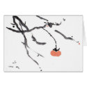 Persimmon and Branches card with Japanese Proverb