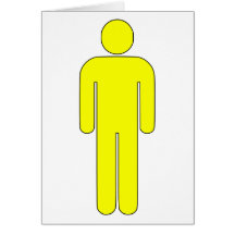 Person Man Sign Universal Silhouette Classic Comic Greeting Cards
