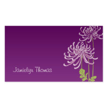 Personal Business Card - Purple Floral Template