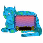personal cat pic frame blue photo cutouts