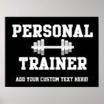 Personal Trainer Black and White Dumbell Training