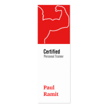 Personal Trainer Red Vertical Business Card