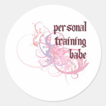Personal Training Babe Round Sticker
