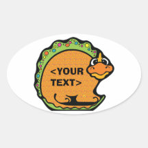 Personalise a Dinosaur, <YOUR TEXT> Oval Sticker