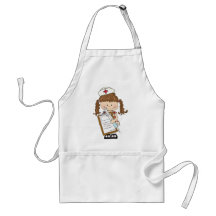 Personalise Brunette Nurse Gifts! Apron