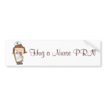 Personalise Brunette Nurse Gifts! Bumper Stickers