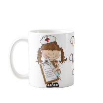 Personalise Brunette Nurse Gifts! Coffee Mugs