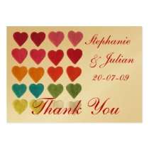 Personalise Hearts Thank You Wedding Cards