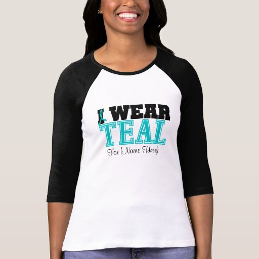 Personalise I Wear Teal Ovarian Cancer Shirts
