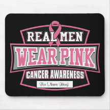Personalise it REAL MEN WEAR PINK Breast Cancer Mousepads