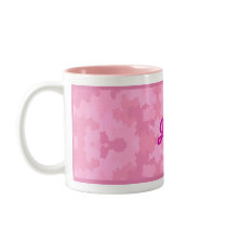 Personalise Pink Camouflage Mug