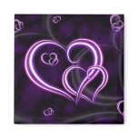 Personalise Purple Hearts Elegant magnets