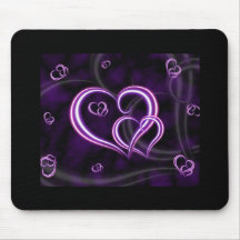 Personalise Purple Hearts Elegant Mousepad