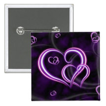 Personalise Purple Hearts Elegant Pins