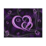 Personalise Purple Hearts Elegant postcards
