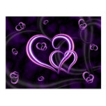 Personalise Purple Hearts Elegant Postcard
