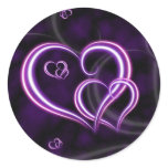 Personalise Purple Hearts Elegant stickers