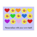 Personalise Rainbow Peace Post Card postcards