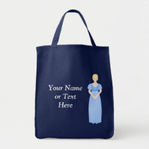 Personalise this Regency Lady in Empire Line Dress Canvas Bags